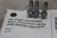 OIL PUMP MOUNTING BOLT 3PCS 01547-0630A 2008 SUZUKI GSX1300R