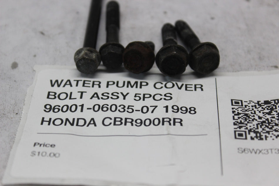 WATER PUMP COVER BOLT ASSY 5PCS 96001-06035-07 1998 HONDA CBR900RR