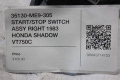 35130-ME9-305 START/STOP SWITCH ASSY RIGHT 1983 HONDA SHADOW VT750C