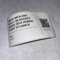 90031-MCH-000 BOLT, (6) SOCKET (6X22) 2010 HONDA FURY VT1300CX