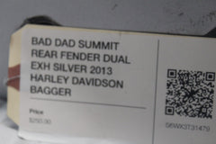 BAD DAD SUMMIT REAR FENDER DUAL EXH SILVER 2013 HARLEY DAVIDSON BAGGER