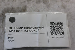 OIL PUMP 15100-GET-000 2009 HONDA RUCKUS