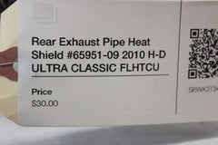 Rear Exhaust Pipe Heat Shield #65951-09 2010 H-D ULTRA CLASSIC FLHTCU