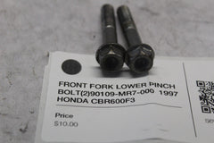 FRONT FORK LOWER PINCH BOLT (2) 90109-MR7-000  1997 HONDA CBR600F3