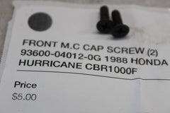 FRONT M.C CAP SCREW (2) 93600-04012-0G 1988 HONDA HURRICANE CBR1000F