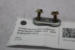 CHAIN ADJUSTER STOPPER W/SCREWS 32085-1351  2002 KAWASAKI ZX-6