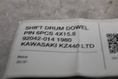 SHIFT DRUM DOWEL PIN 6PCS 4X15.8 92042-014 1980 KAWASAKI KZ440 LTD