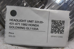 HEADLIGHT UNIT 33120-431-671 1982 HONDA GOLDWING GL1100A