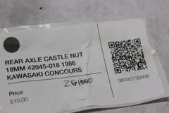 REAR AXLE CASTLE NUT 18MM 42045-018 1986 KAWASAKI CONCOURS ZG1000