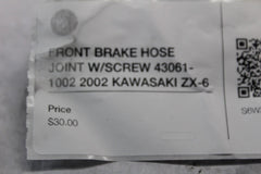 FRONT BRAKE HOSE JOINT W/SCREW 43061-1002 2002 KAWASAKI ZX-6