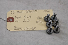 OEM Honda Motorcycle 1999 CBR600F4 Front Brake Disc Bolts (6) 90105-KV3-851
