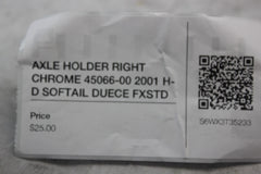 AXLE HOLDER RIGHT CHROME 45066-00 2001 H-D SOFTAIL DUECE FXSTD