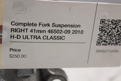 Complete Fork Suspension RIGHT 41mm 46502-09 2010 H-D ULTRA CLASSIC FLHTCU