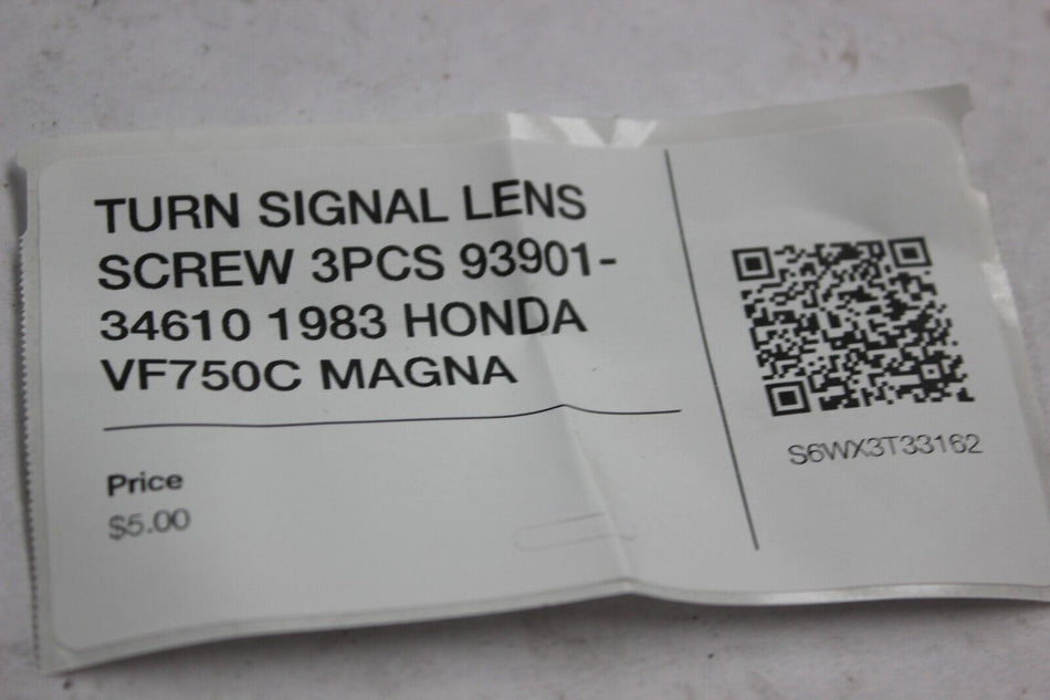 TURN SIGNAL LENS SCREW 3PCS 93901-34610 1983 HONDA VF750C MAGNA