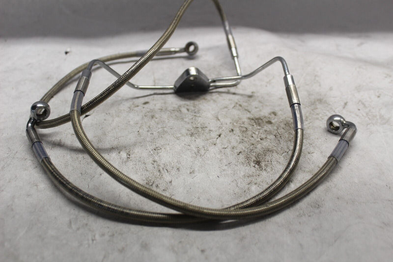 FRONT BRAIDED BRAKELINE DUAL CALIPER 43350-08 NON-ABS 2008 HARLEY-DAVIDSON STREE