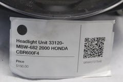 Headlight Unit 33120-MBW-682 2000 HONDA CBR600F4