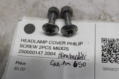 HEADLAMP COVER PHILIP SCREW 2PCS M6X25 250000147 2004 BOMBARDIER DS 650