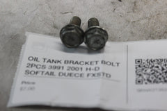 OIL TANK BRACKET BOLT 2PCS 3991 2001 H-D SOFTAIL DUECE FXSTD