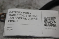 BATTERY POS + CABLE 70078-00 2001 H-D SOFTAIL DUECE FXSTD