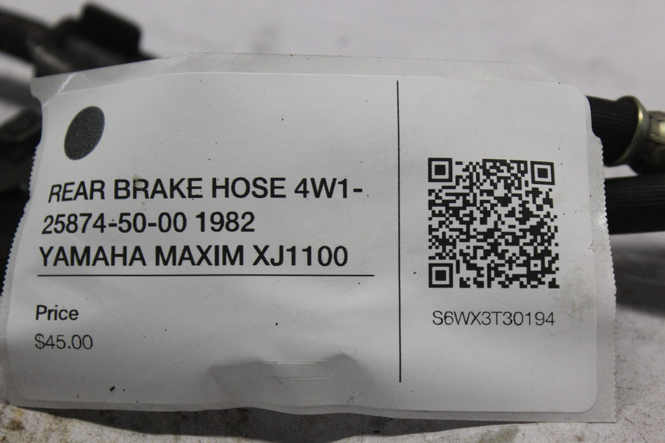 REAR BRAKE HOSE 4W1-25874-50-00 1982 YAMAHA MAXIM XJ1100