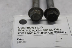 CUSHION ROD BOLT (2) 10X64 90105-GE3-760 1997 HONDA CBR600F3