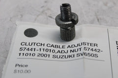 CLUTCH CABLE ADJUSTER 57441-11010,ADJ NUT 57442-11010 2001 SUZUKI SV650S