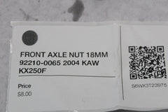 FRONT AXLE NUT 18MM 92210-0065 2004 KAW KX250F