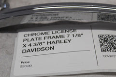 CHROME LICENSE PLATE FRAME 7 1/8" X 4 3/8" HARLEY DAVIDSON