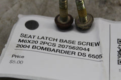 SEAT LATCH BASE SCREW M6X20 2PCS 207562044 2004 BOMBARDIER DS 6505