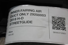 INNER FAIRING AIR DUCT ONLY 29200003 2018 H-D STREETGLIDE