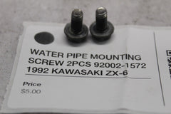 WATER PIPE MOUNTING SCREW 2PCS 92002-1572 1992 KAWASAKI ZX-6