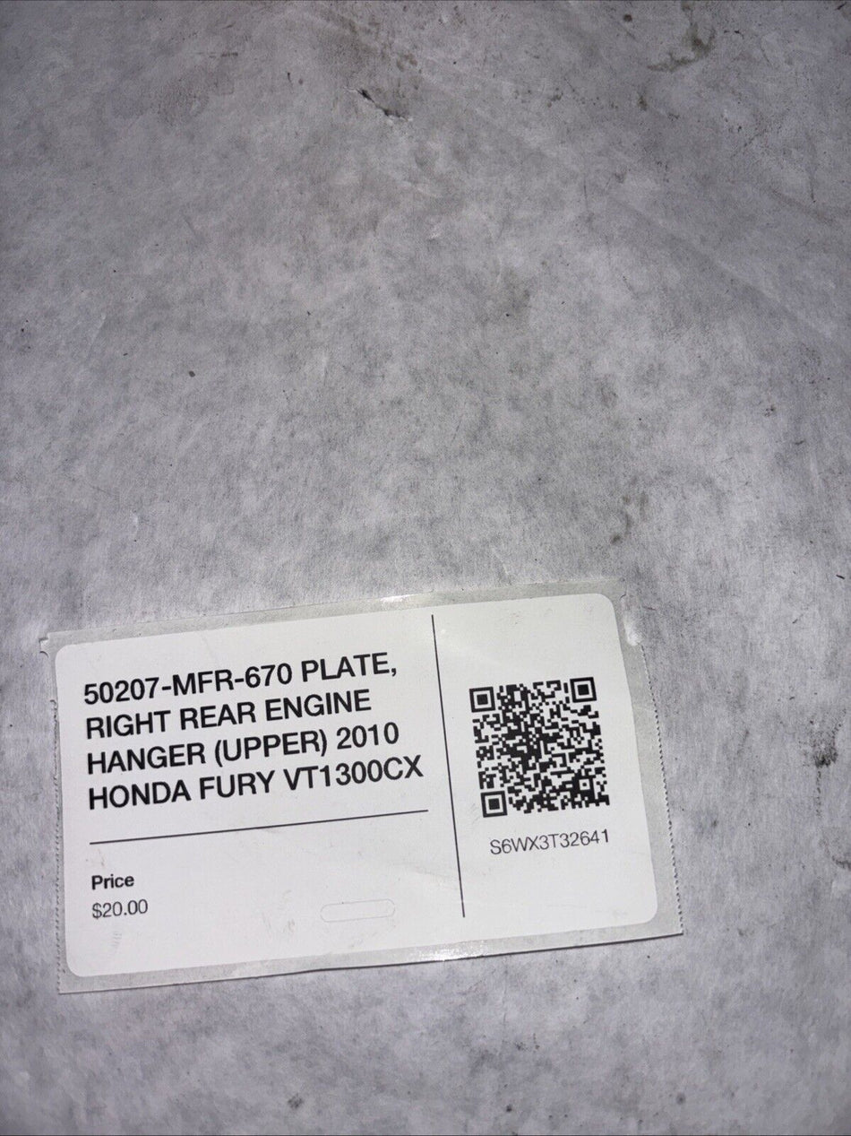 50207-MFR-670 PLATE, RIGHT REAR ENGINE HANGER (UPPER) 2010 HONDA FURY VT1300CX