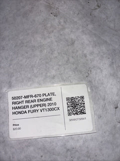 50207-MFR-670 PLATE, RIGHT REAR ENGINE HANGER (UPPER) 2010 HONDA FURY VT1300CX