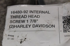 16480-92 INTERNAL THREAD HEAD SCREW 1 7/8" (2)HARLEY DAVIDSON