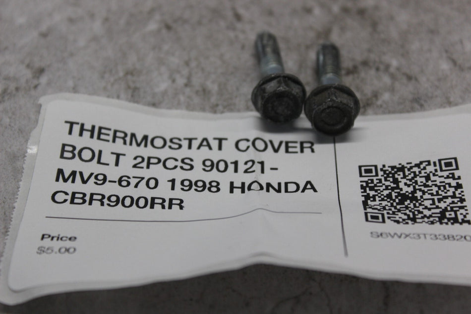 THERMOSTAT COVER BOLT 2PCS 90121-MV9-670 1998 HONDA CBR900RR