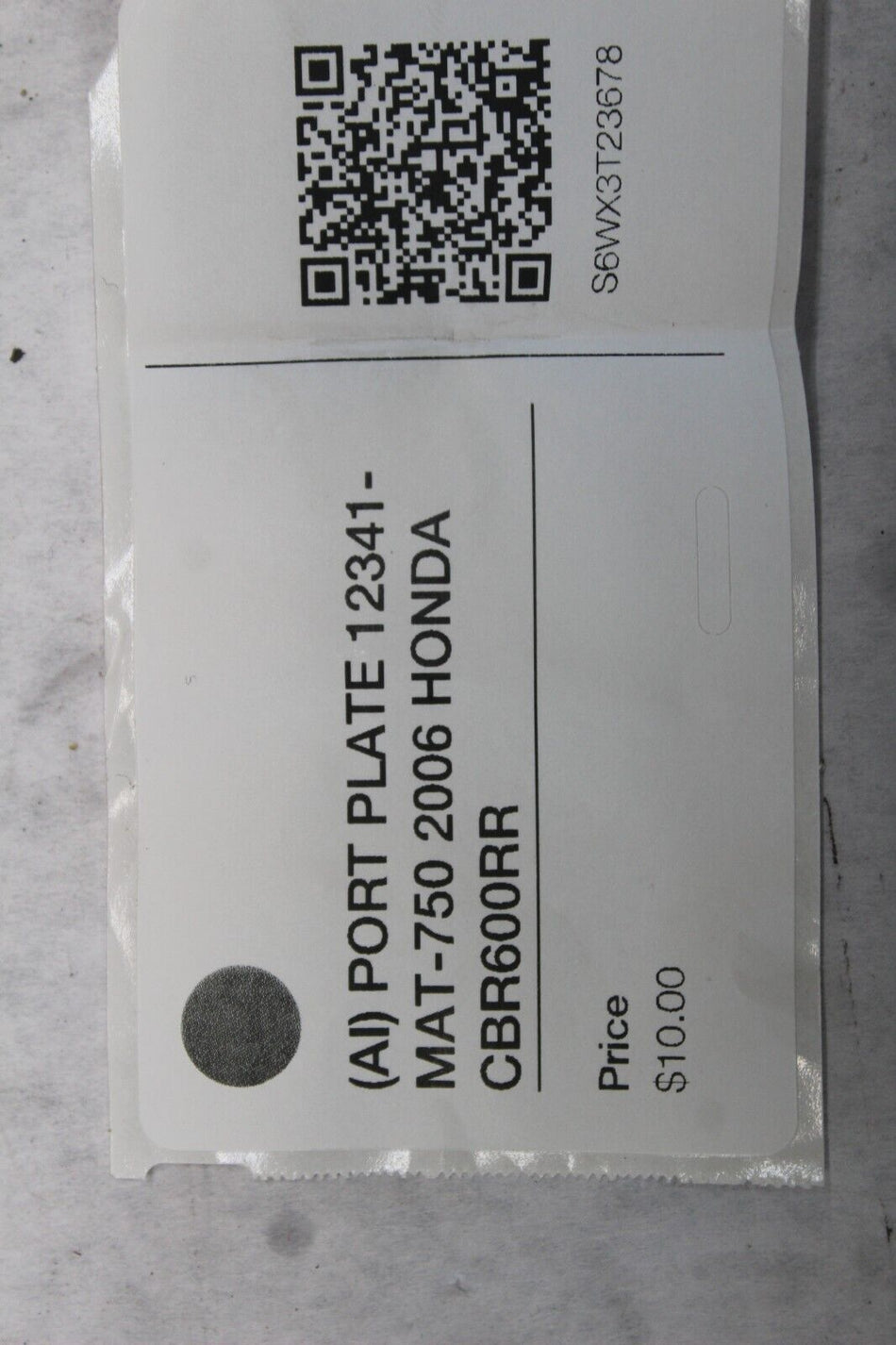 (AI) PORT PLATE 12341-MAT-750 2006 HONDA CBR600RR