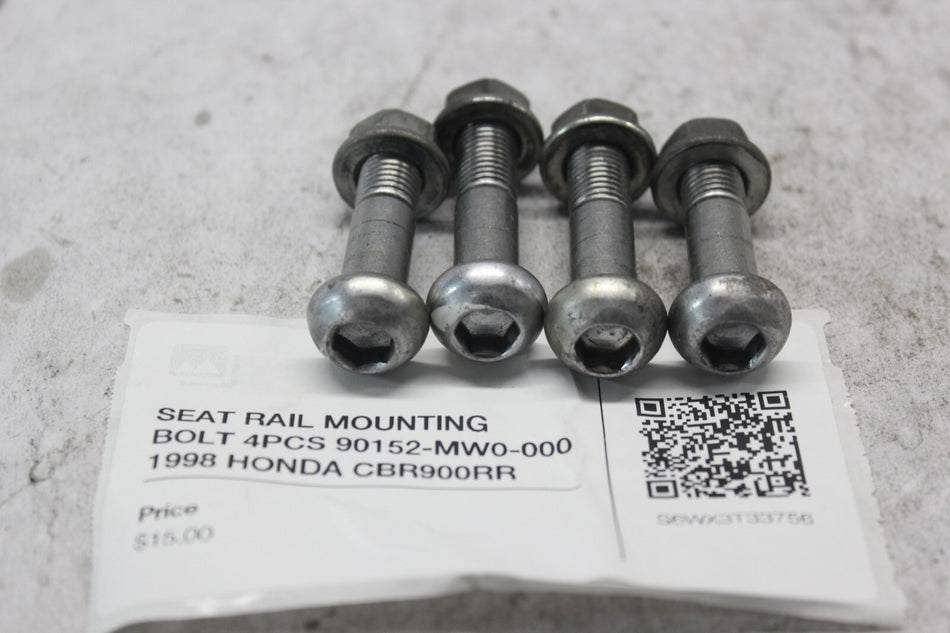 SEAT RAIL MOUNTING BOLT 4PCS 90152-MW0-000 1998 HONDA CBR900RR