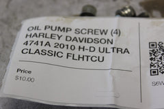 OIL PUMP SCREW (4) HARLEY DAVIDSON 4741A 2010 H-D ULTRA CLASSIC FLHTCU