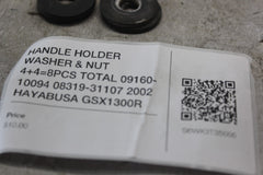 HANDLE HOLDER WASHER & NUT 4+4=8PCS TOTAL 09160-10094 08319-31107 2002 HAYABUSA