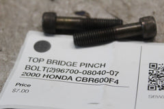 TOP BRIDGE PINCH BOLT (2) 96700-08040-07 2000 HONDA CBR600F4