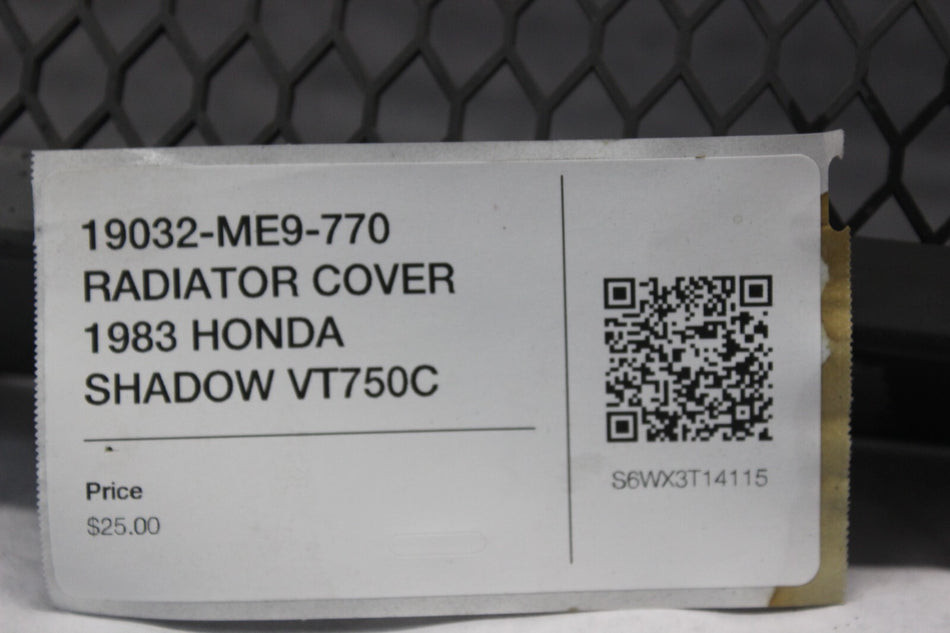 19032-ME9-770 RADIATOR COVER 1983 HONDA SHADOW VT750C