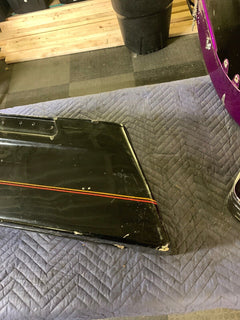 Harley Davidson OEM Lower Saddlebag (1) LEFT Side Vivid Black Red/Gold Pinstripe