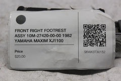 FRONT RIGHT FOOTREST ASSY 10M-27420-00-00 1982 YAMAHA MAXIM XJ1100