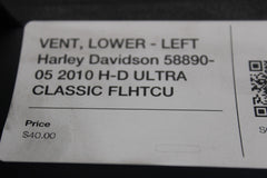 VENT, LOWER - LEFT Harley Davidson 58890-05 2010 H-D ULTRA CLASSIC FLHTCU
