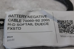 BATTERY NEGATIVE CABLE 70060-92 2001 H-D SOFTAIL DUECE FXSTD