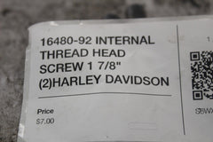 16480-92 INTERNAL THREAD HEAD SCREW 1 7/8" (2)HARLEY DAVIDSON