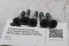 FRONT/REAR ROTOR BOLTS(5PCS)8X33 09106-08125 2001 SUZUKI SV650S