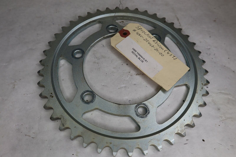 OEM Yamaha Rear Wheel Sprocket 43T 1999 R1 1000 Royal Blue 4xv-25443-21-00