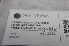 1200CC REAR CYLINDER HEAD ASSY (BROKE FINS) 17488-07 2016 SPORTSTER XL1200X