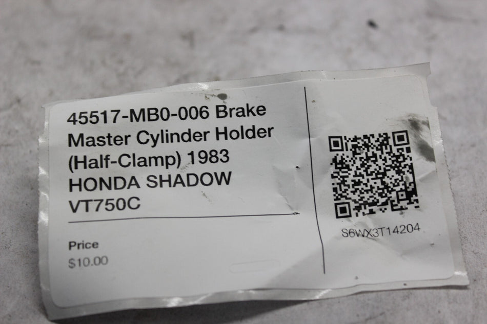 45517-MB0-006 Brake Master Cylinder Holder (Half-Clamp) 1983 HONDA SHADOW VT750C